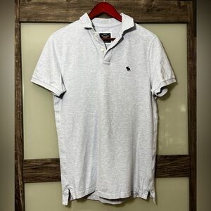 Abercrombie & Fitch Baby Blue Polo Logo Men's Medium Preppy Academia